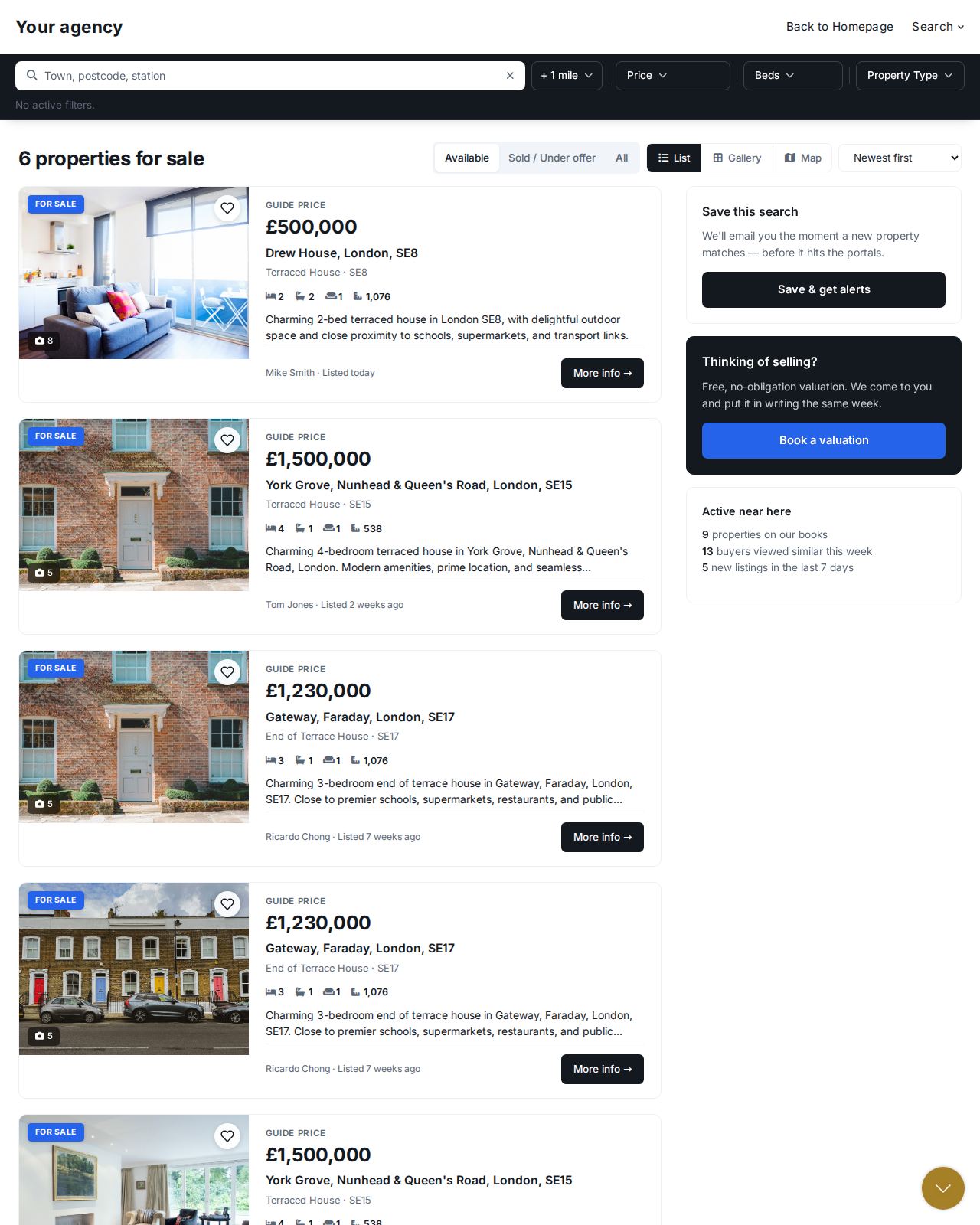 Property search only template preview